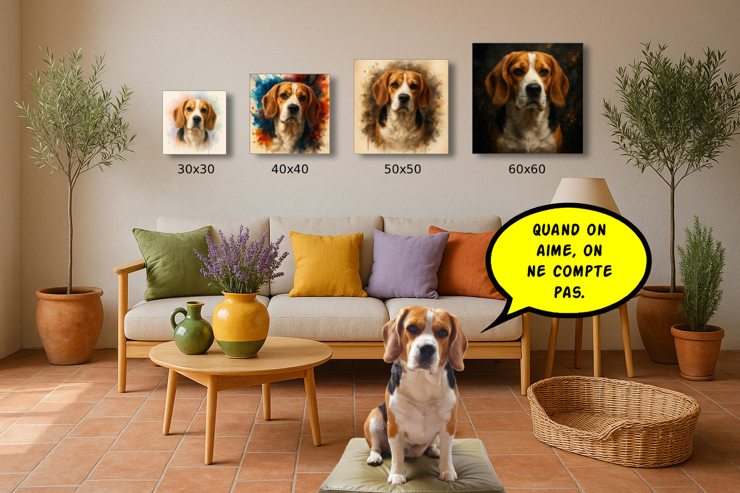 Éclat Canin Multicolore — Portrait sur-mesure