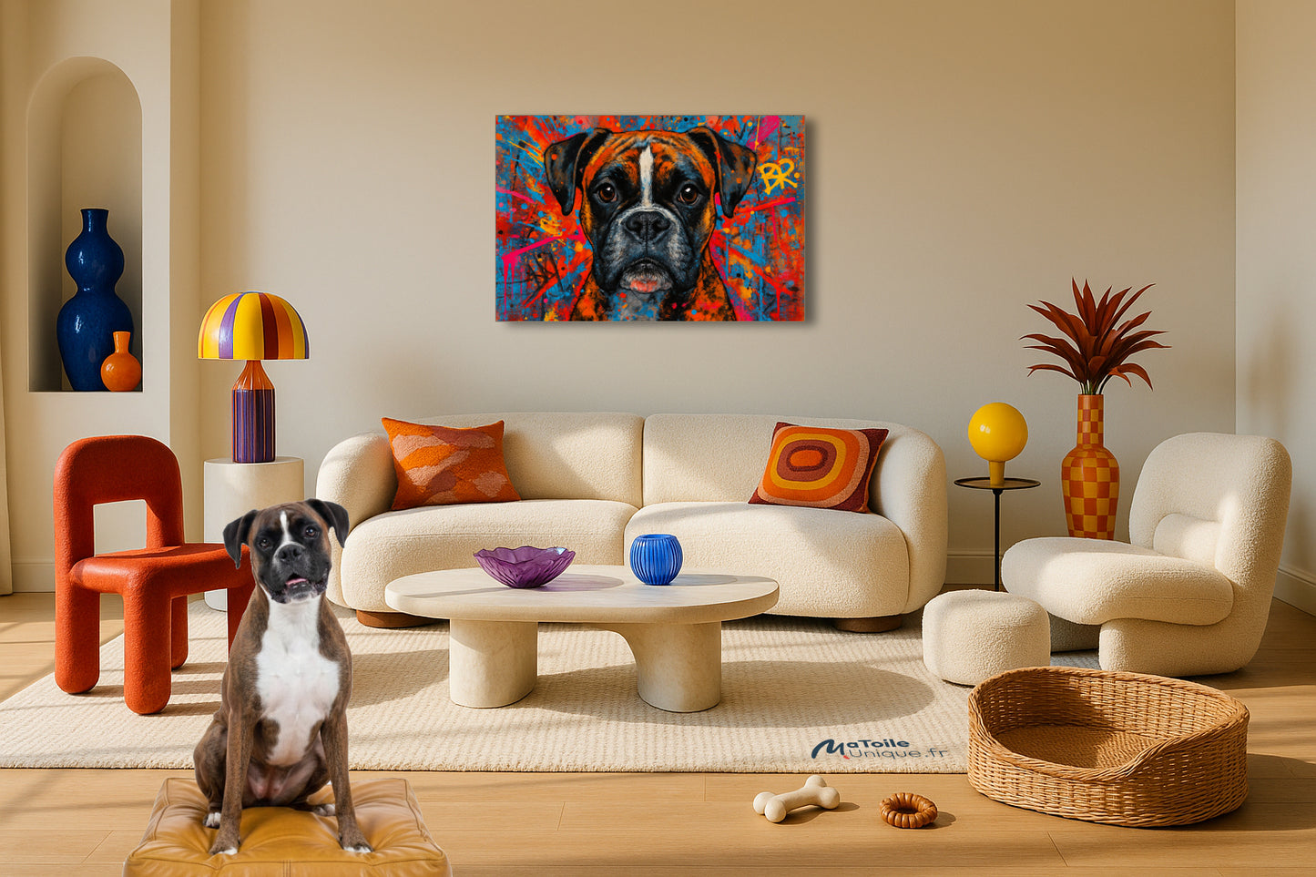 Boxer — Fresque Street Art — Portrait sur-mesure