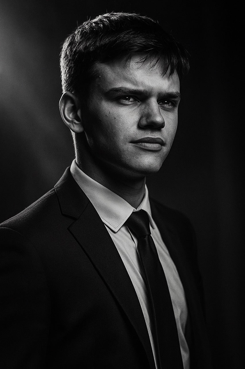 Portrait de dirigeant — Noir & blanc