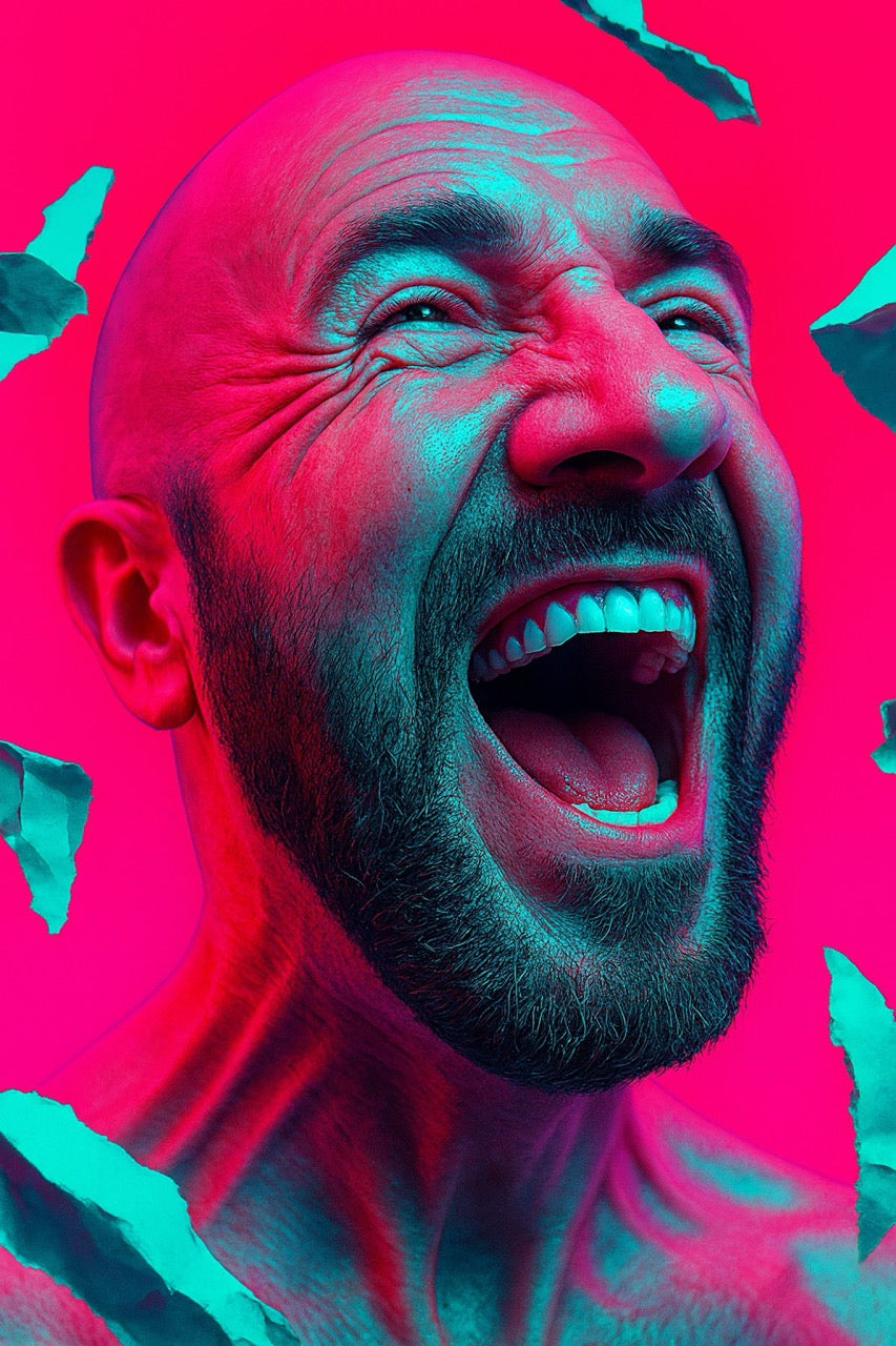 Portrait néon fragmenté — Pop art urbain