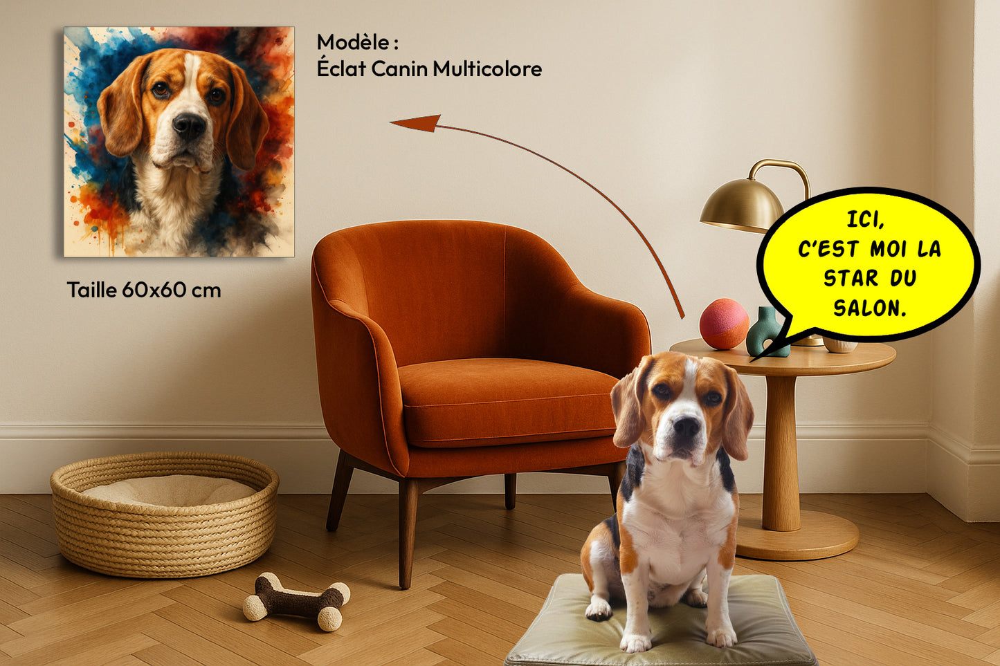 Éclat Canin Multicolore — Portrait sur-mesure