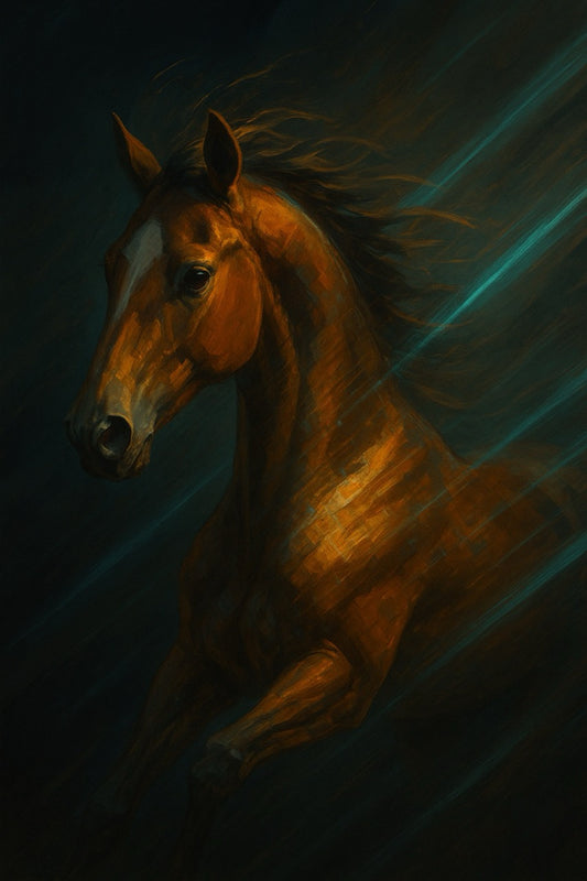 Cheval incandescent — Élan majestueux