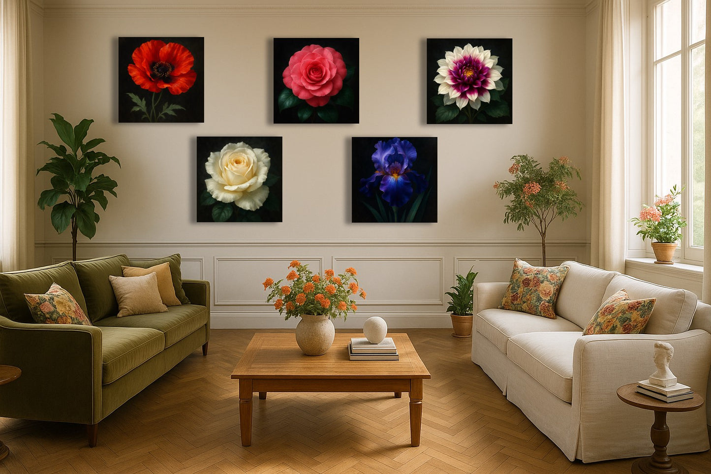 Éclosion carmin — Camélia éclatant