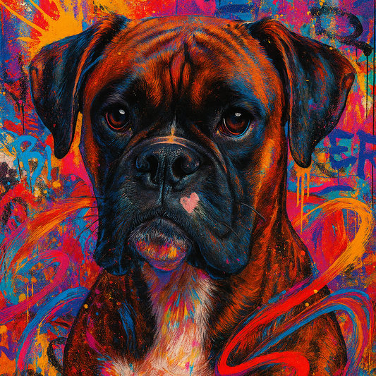 Boxer — Fresque Street Art — Portrait sur-mesure