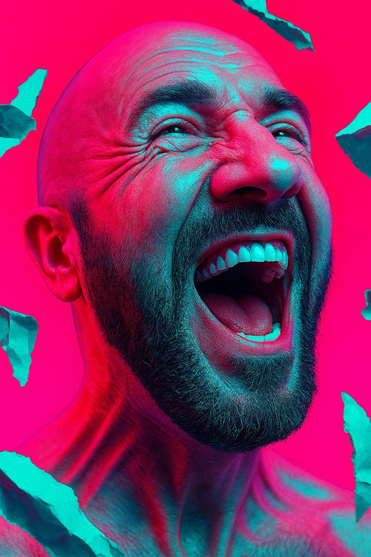 Portrait néon fragmenté — Pop art urbain