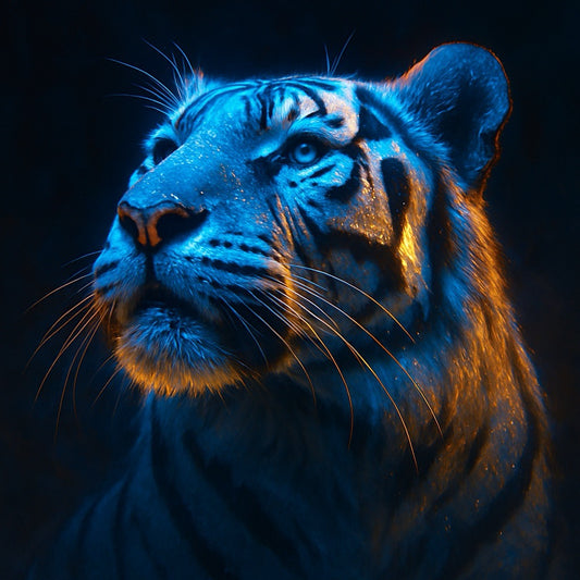 Éclat nocturne — Tigre blanc luminescent