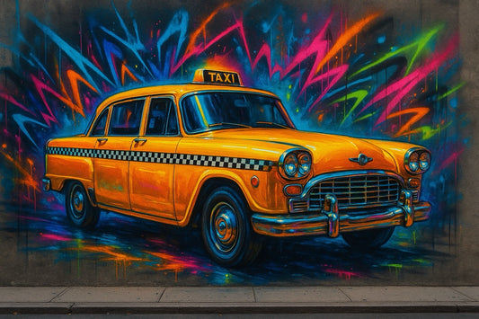 Neon Checker Cab — Urban Machines
