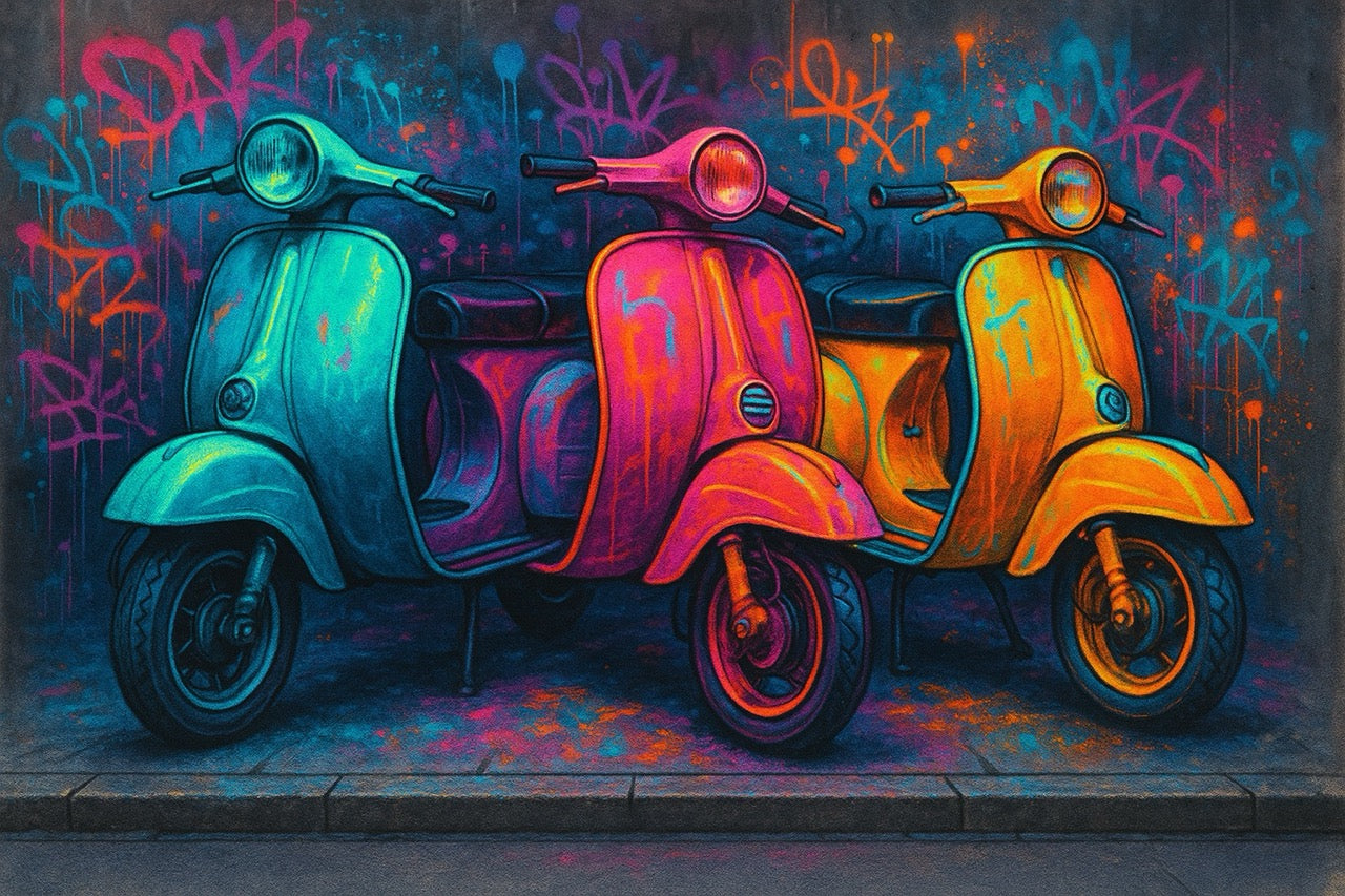 Scooters néon — Pop urbain